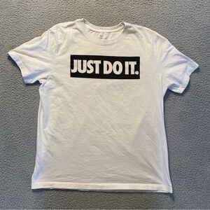 Nike The Nike Tee White Just Do It Spellout Graphic Short Sleeve T-Shirt Men XL